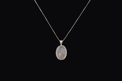 Rose Cut Labradorite Oval Sterling Silver Pendant Necklace