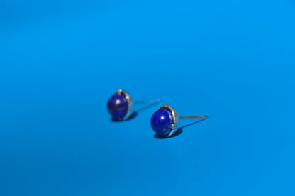 Lapis Roller Stud Earrings