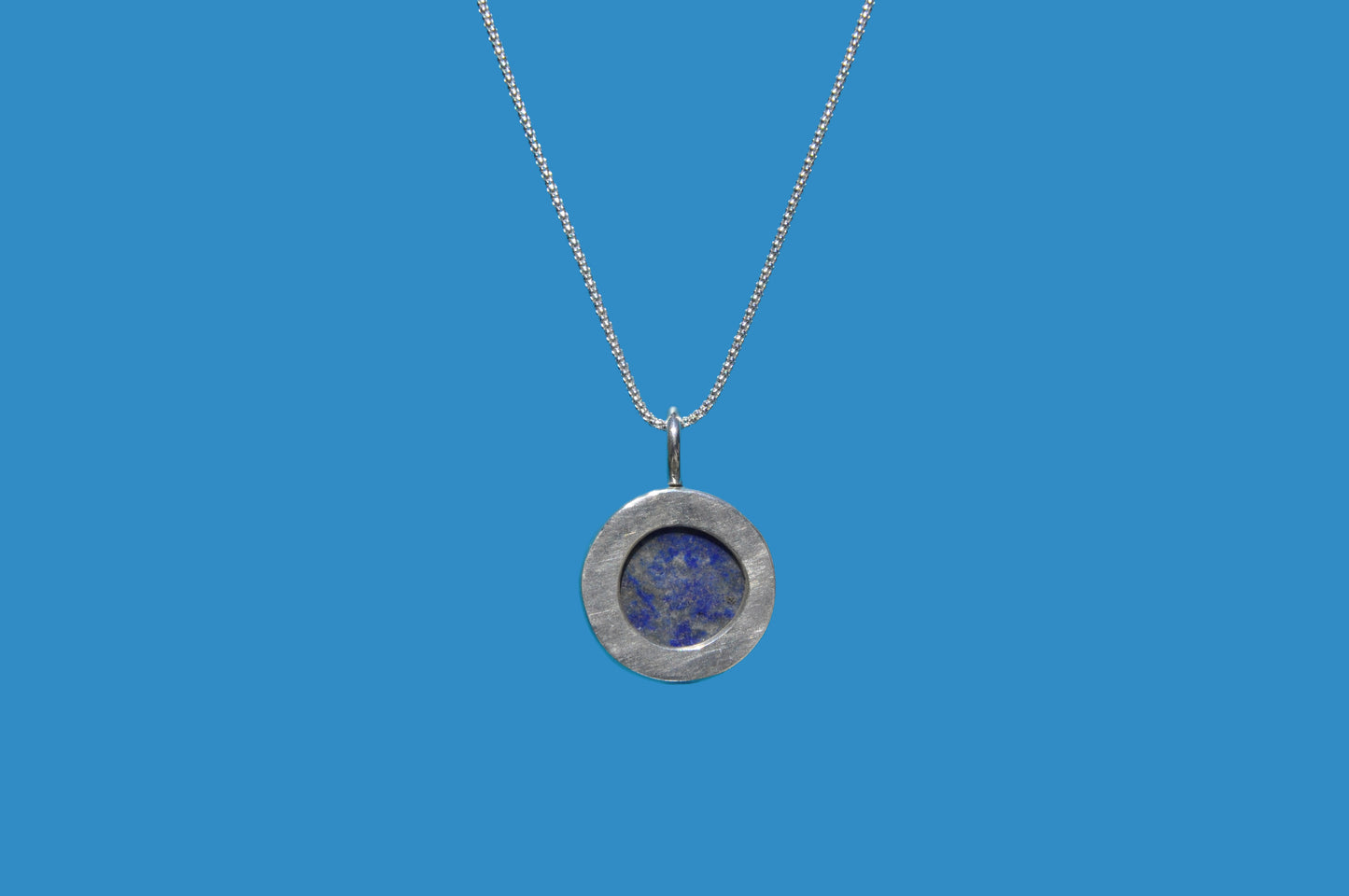 Lapis Rose Cut Pendant Necklace