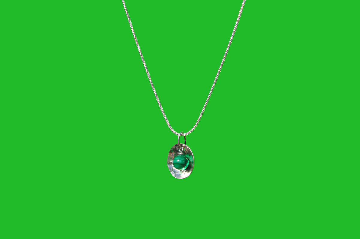 Malachite "Clam Shell" Necklace