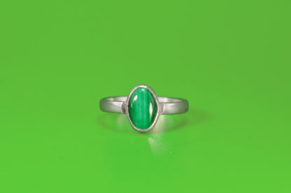 Malachite Oval Sterling Silver Ring