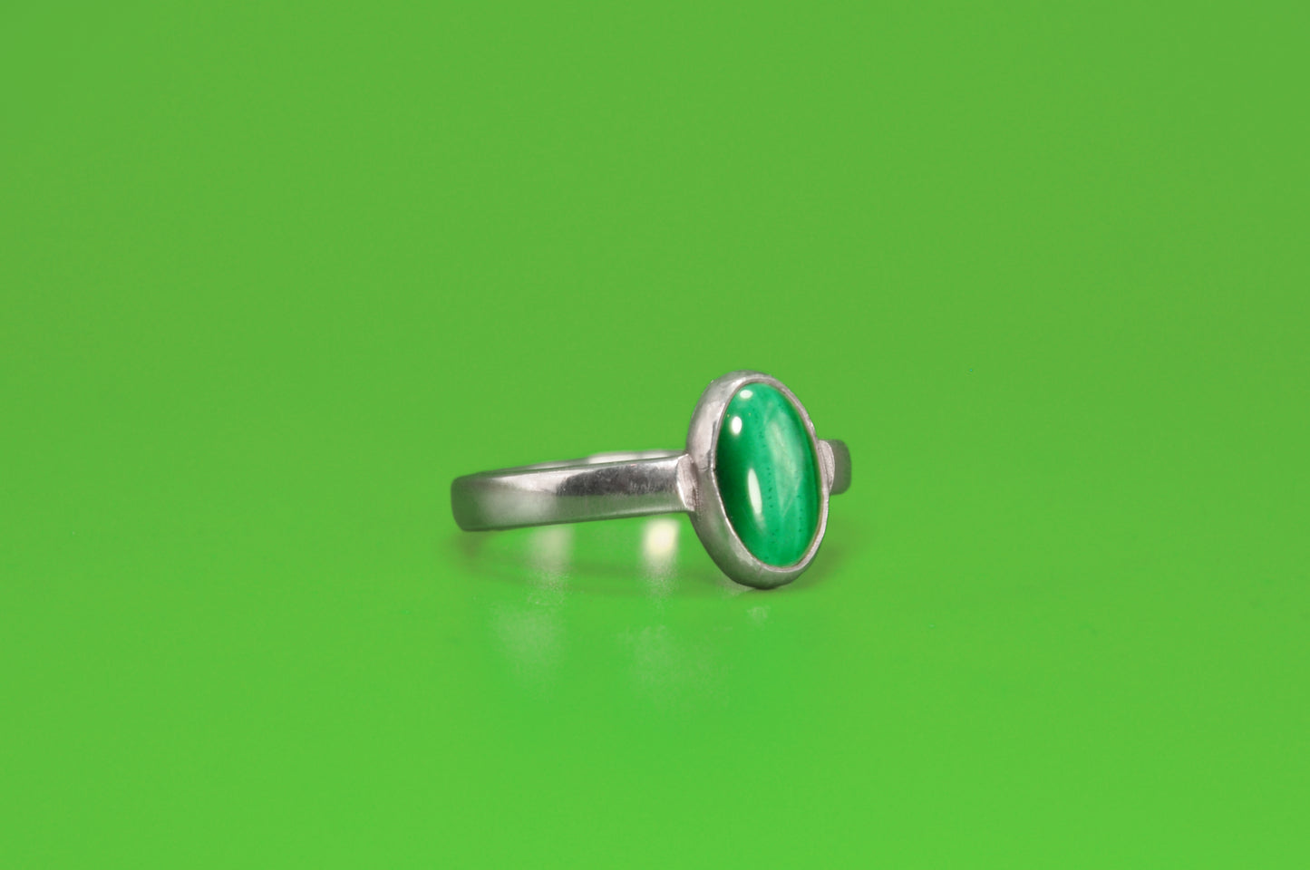 Malachite Oval Sterling Silver Ring