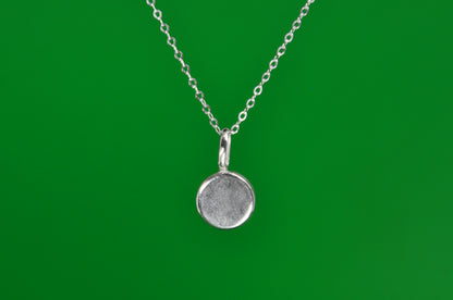 Malachite Circle Sterling Silver Pendant Necklace