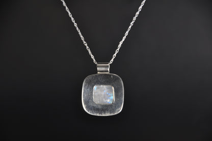 Moonstone Square Pendant Necklace