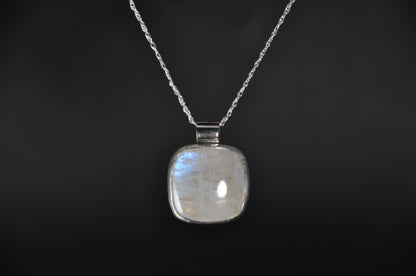 Moonstone Square Pendant Necklace