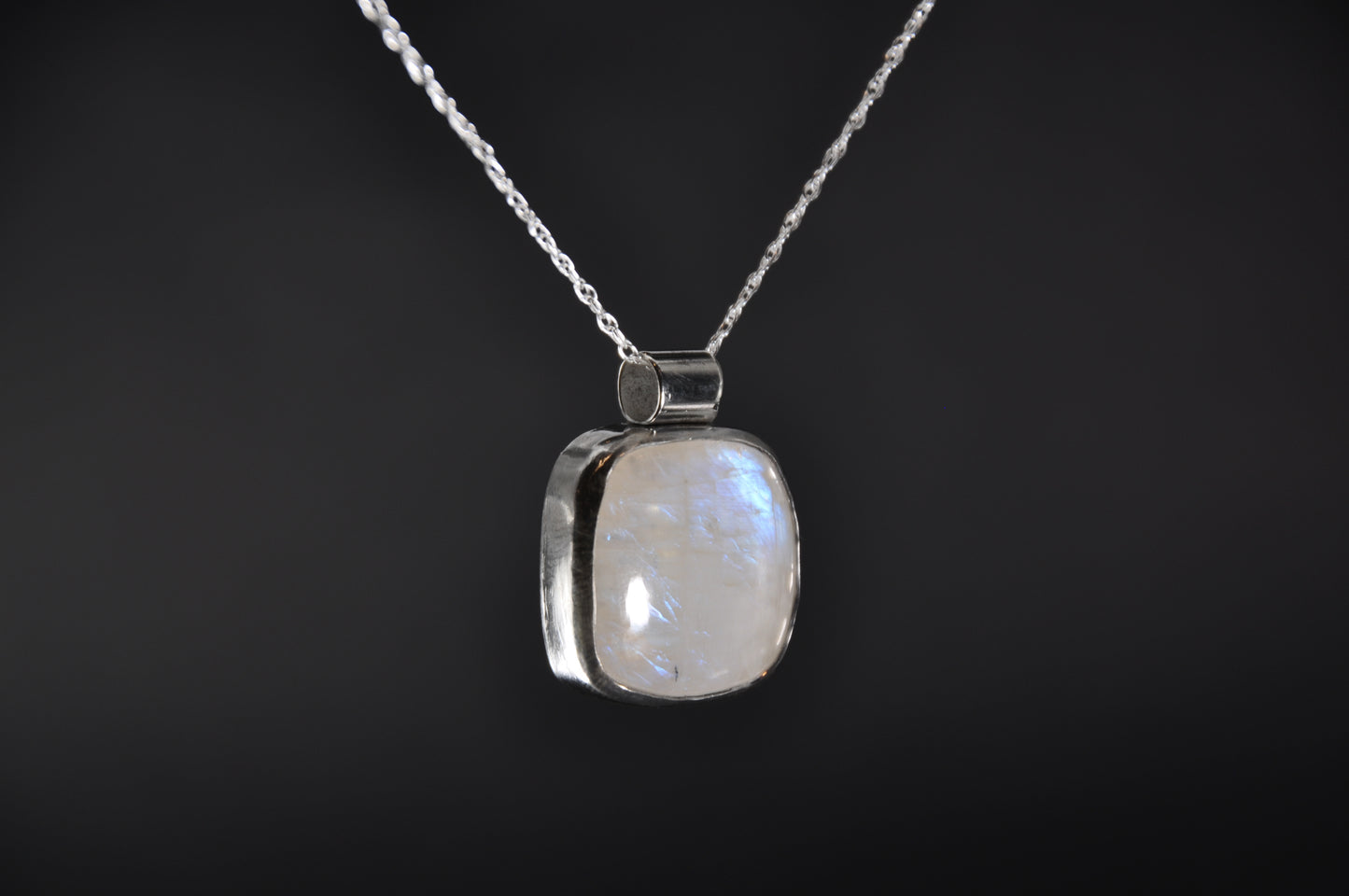 Moonstone Square Pendant Necklace