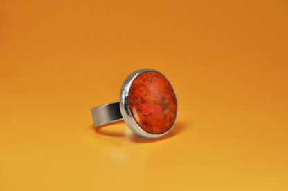 Orange Copper Turquoise Ring