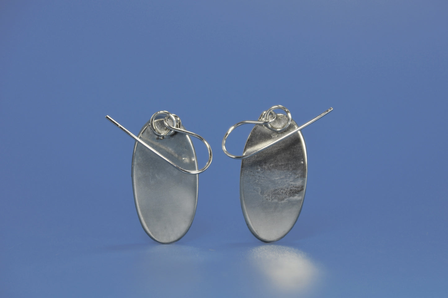 Oregon Owyhee Blue Opal Oval Sterling Silver Dangle Earrings