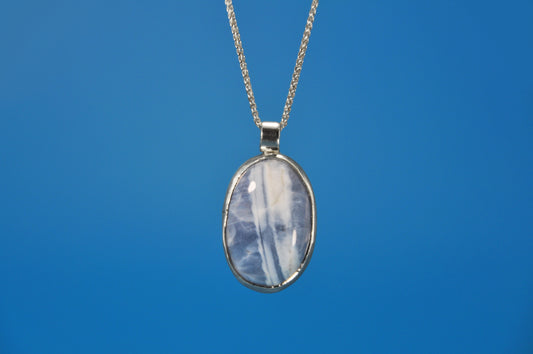 Oregon Owyhee Blue Opal Oval Pendant