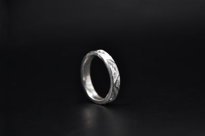 Wave Patterned Sterling Silver Band