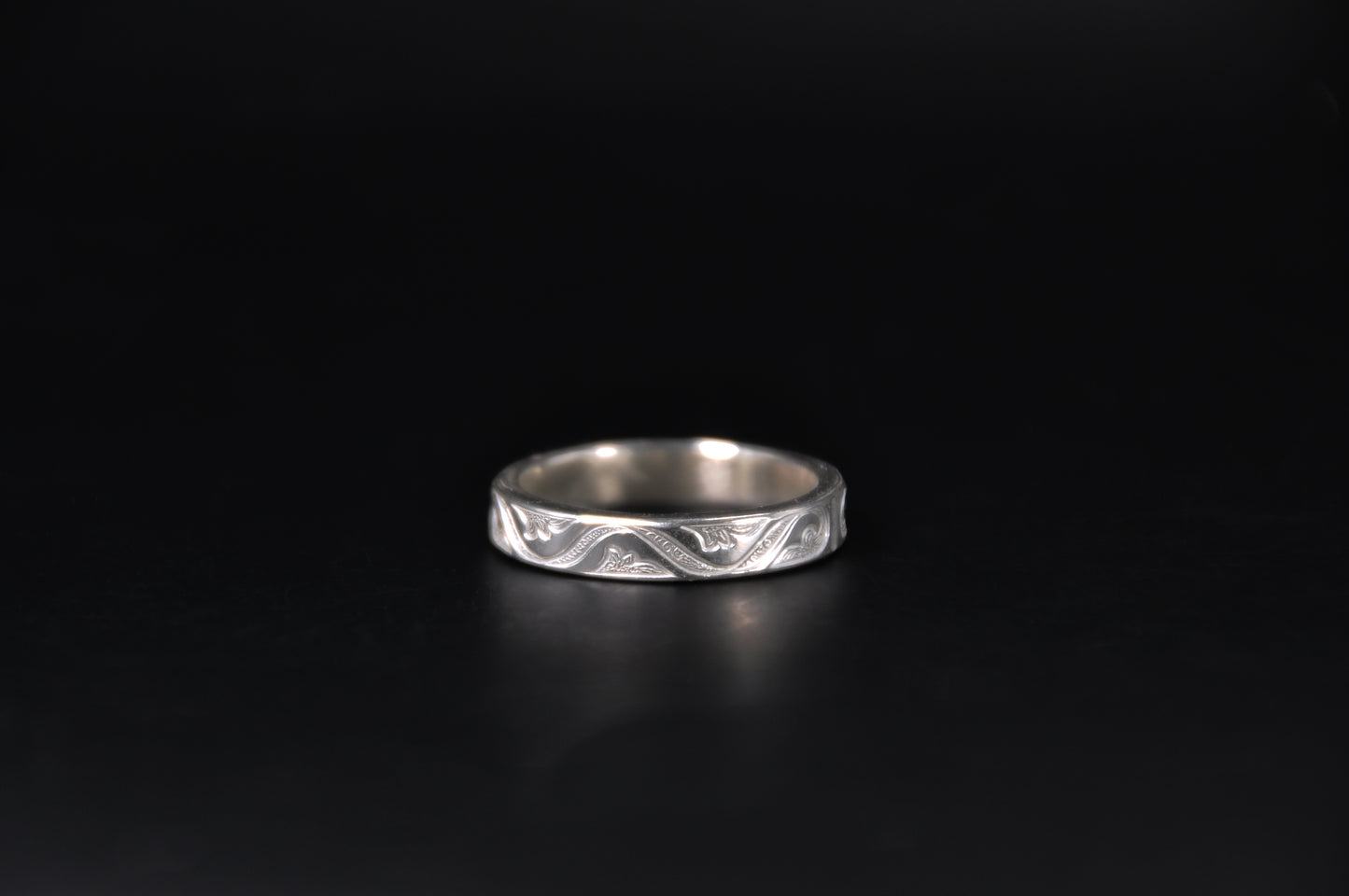 Wave Patterned Sterling Silver Band