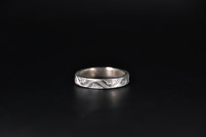 Wave Patterned Sterling Silver Band