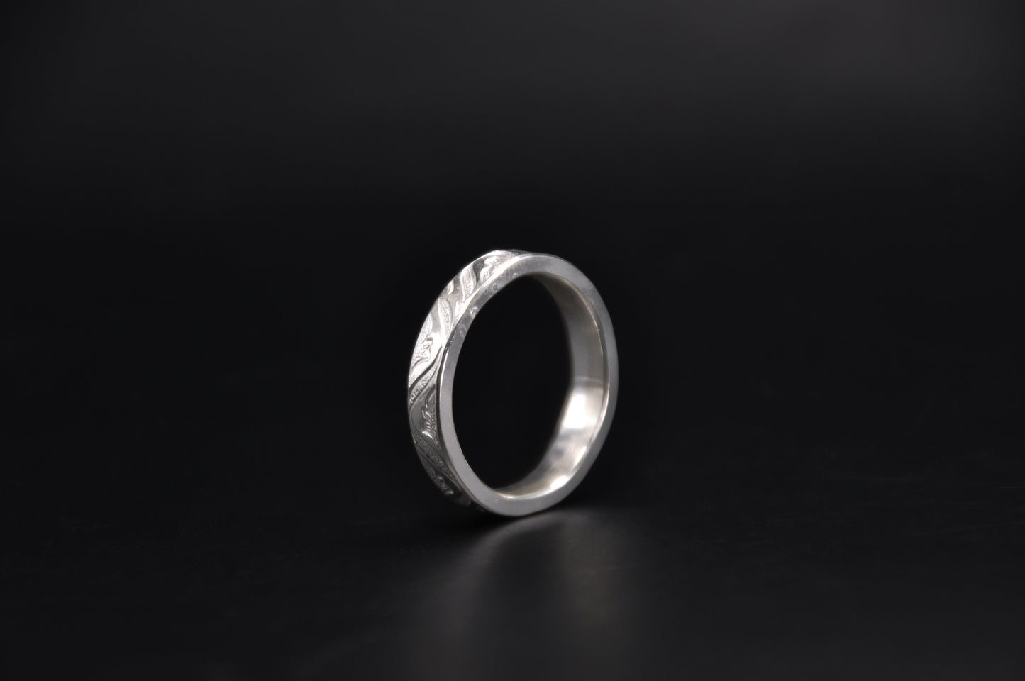 Wave Patterned Sterling Silver Band