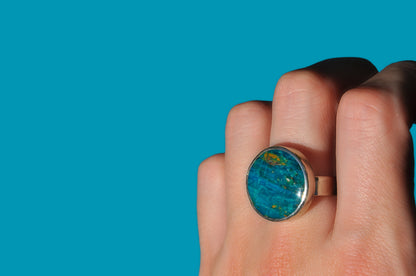 Peruvian Blue Opalina Ring