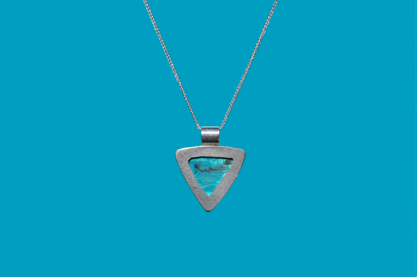 Peruvian Blue Opalina Pendant Necklace