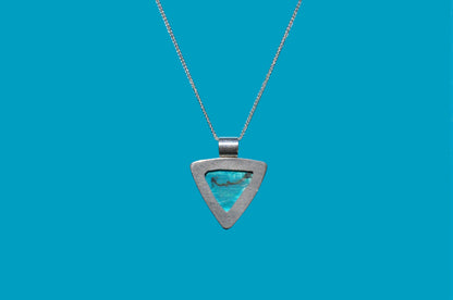 Peruvian Blue Opalina Pendant Necklace