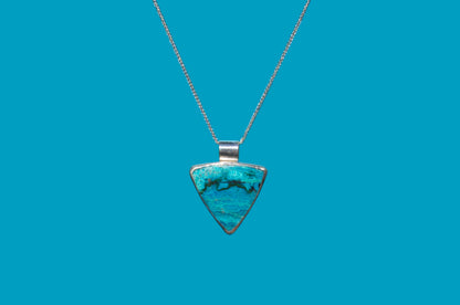 Peruvian Blue Opalina Pendant Necklace