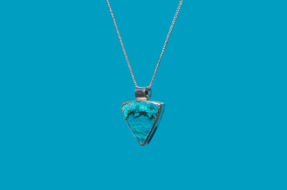 Peruvian Blue Opalina Pendant Necklace