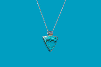 Peruvian Blue Opalina Pendant Necklace