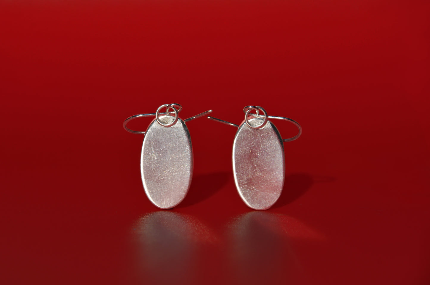 Rhodochrosite Oval Sterling Silver Dangle Earrings