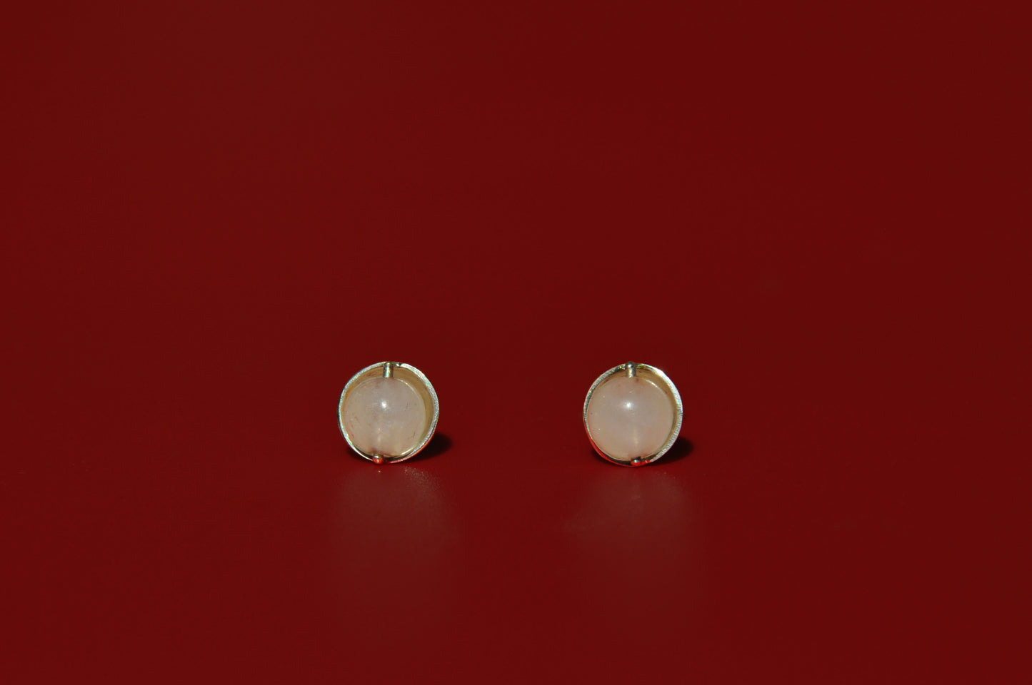 Rose Quartz Roller Stud Earrings