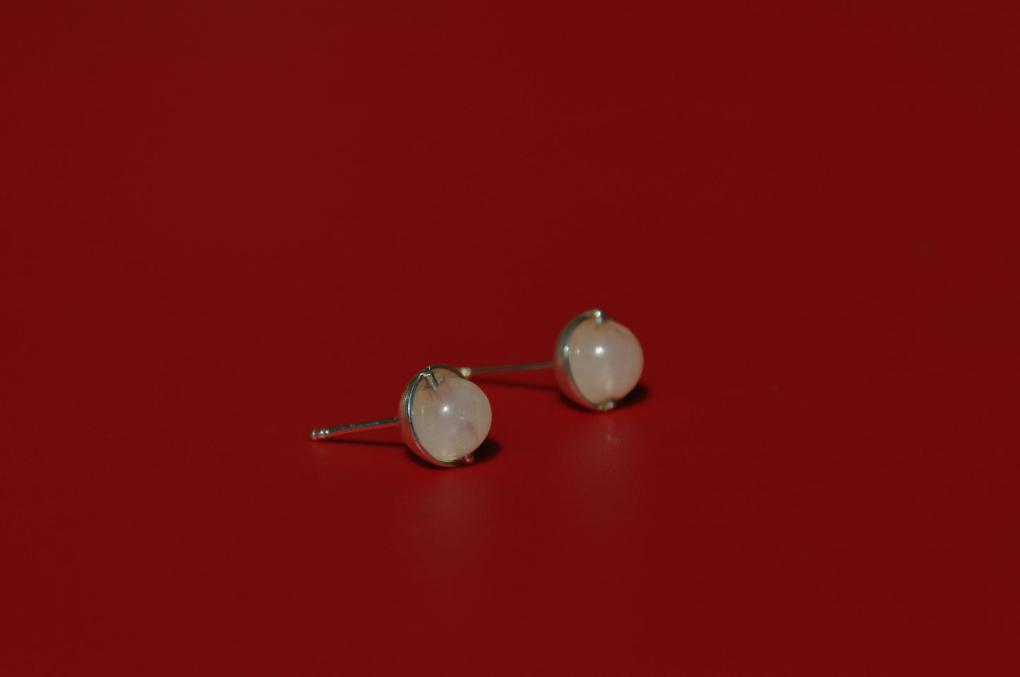 Rose Quartz Roller Stud Earrings