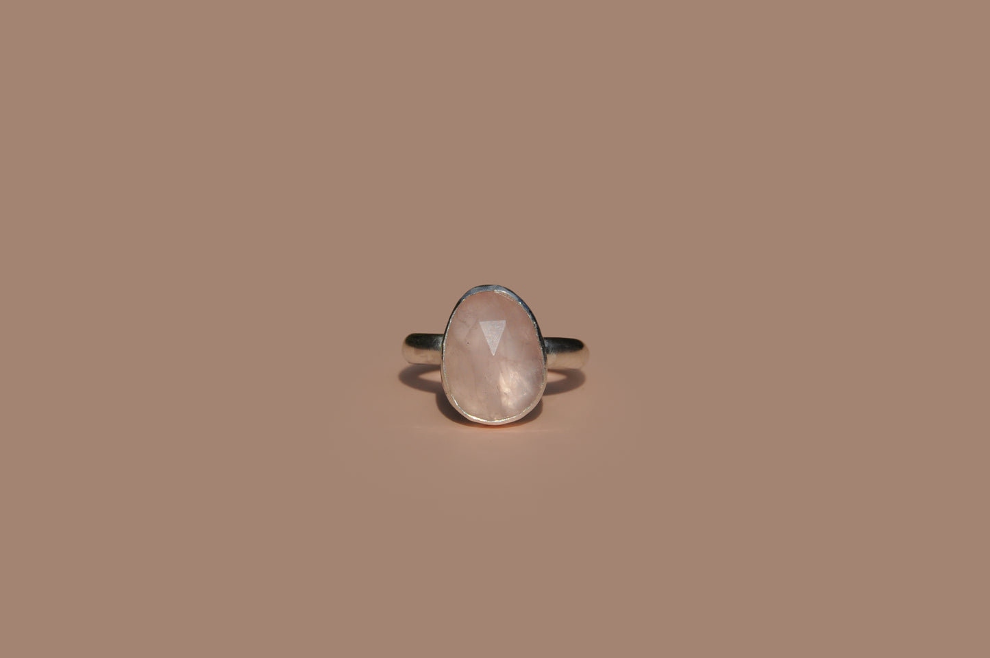 Rose Quartz Rose Cut Ring