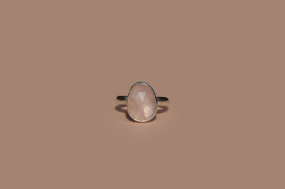 Rose Quartz Rose Cut Ring