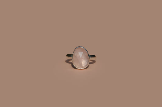 Rose Quartz Rose Cut Ring