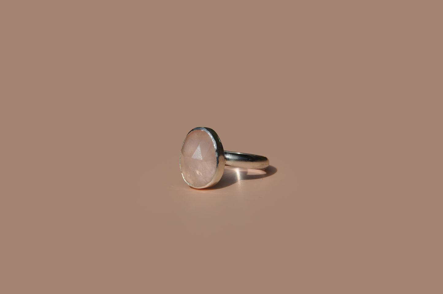 Rose Quartz Rose Cut Ring