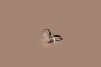 Rose Quartz Rose Cut Ring