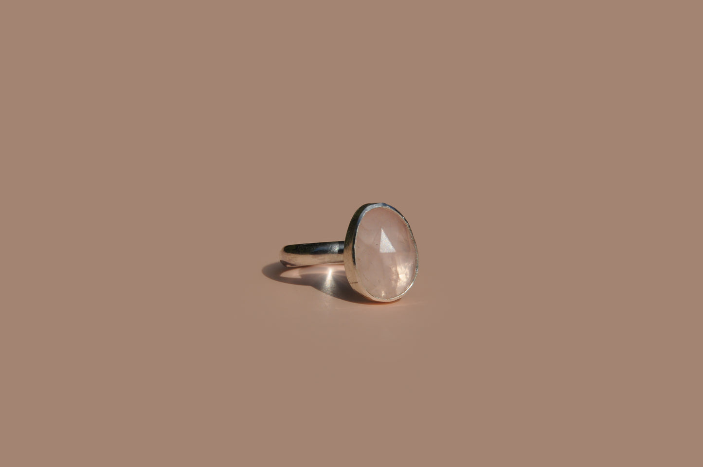 Rose Quartz Rose Cut Ring