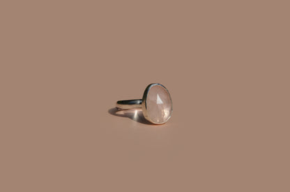 Rose Quartz Rose Cut Ring