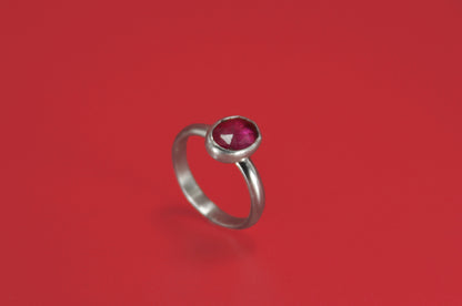 Faceted Pink Sapphire Ring