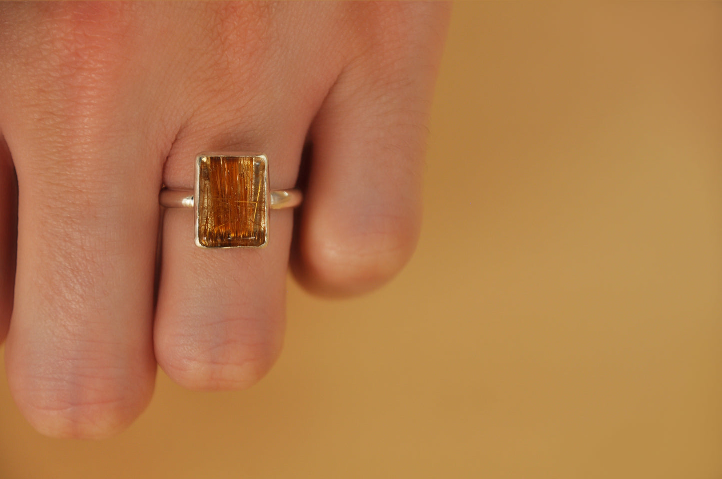 Golden Rutile Quartz Ring