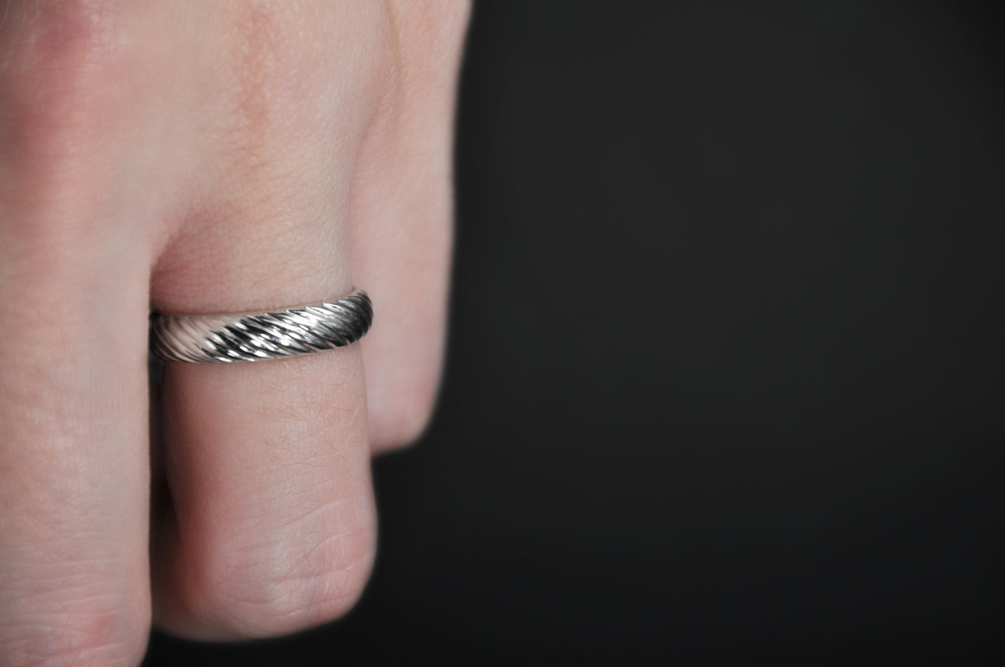 Striped Sterling Silver Band