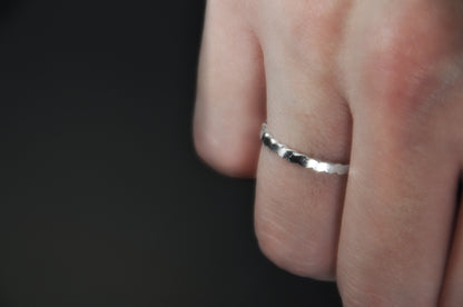 Thin Patterned Sterling Silver Band