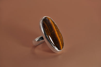 Tiger Eye Oval Ring