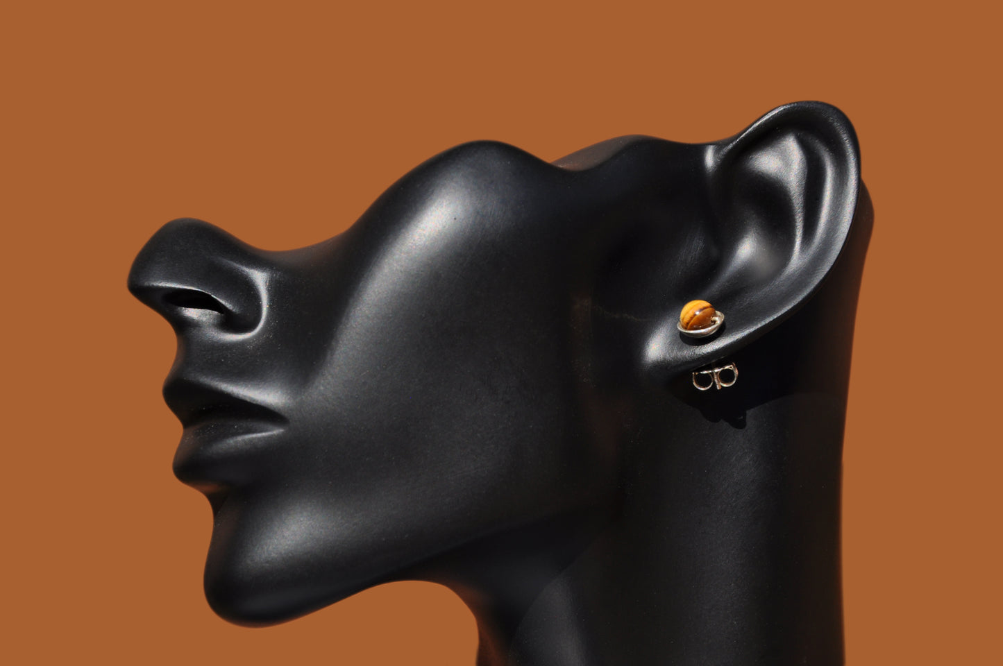 Tiger's Eye Roller Stud Earrings