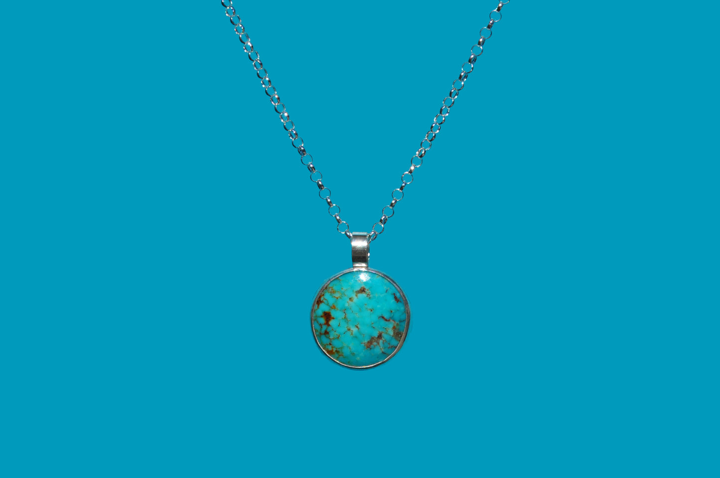 Turquoise Circle Pendant Necklace