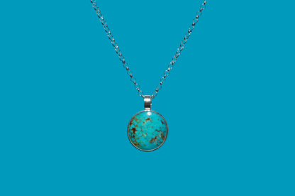 Turquoise Circle Pendant Necklace