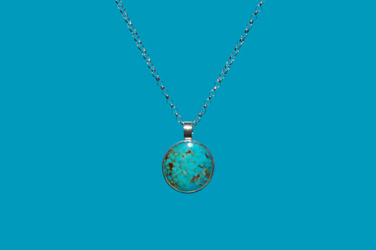 Turquoise Circle Pendant Necklace