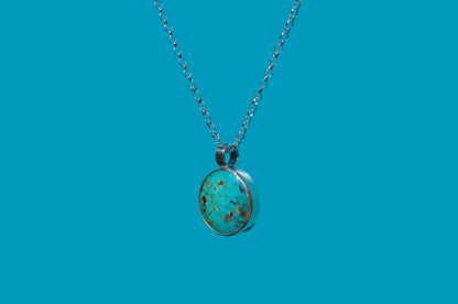 Turquoise Circle Pendant Necklace