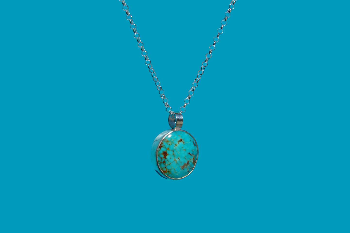 Turquoise Circle Pendant Necklace