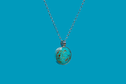 Turquoise Circle Pendant Necklace
