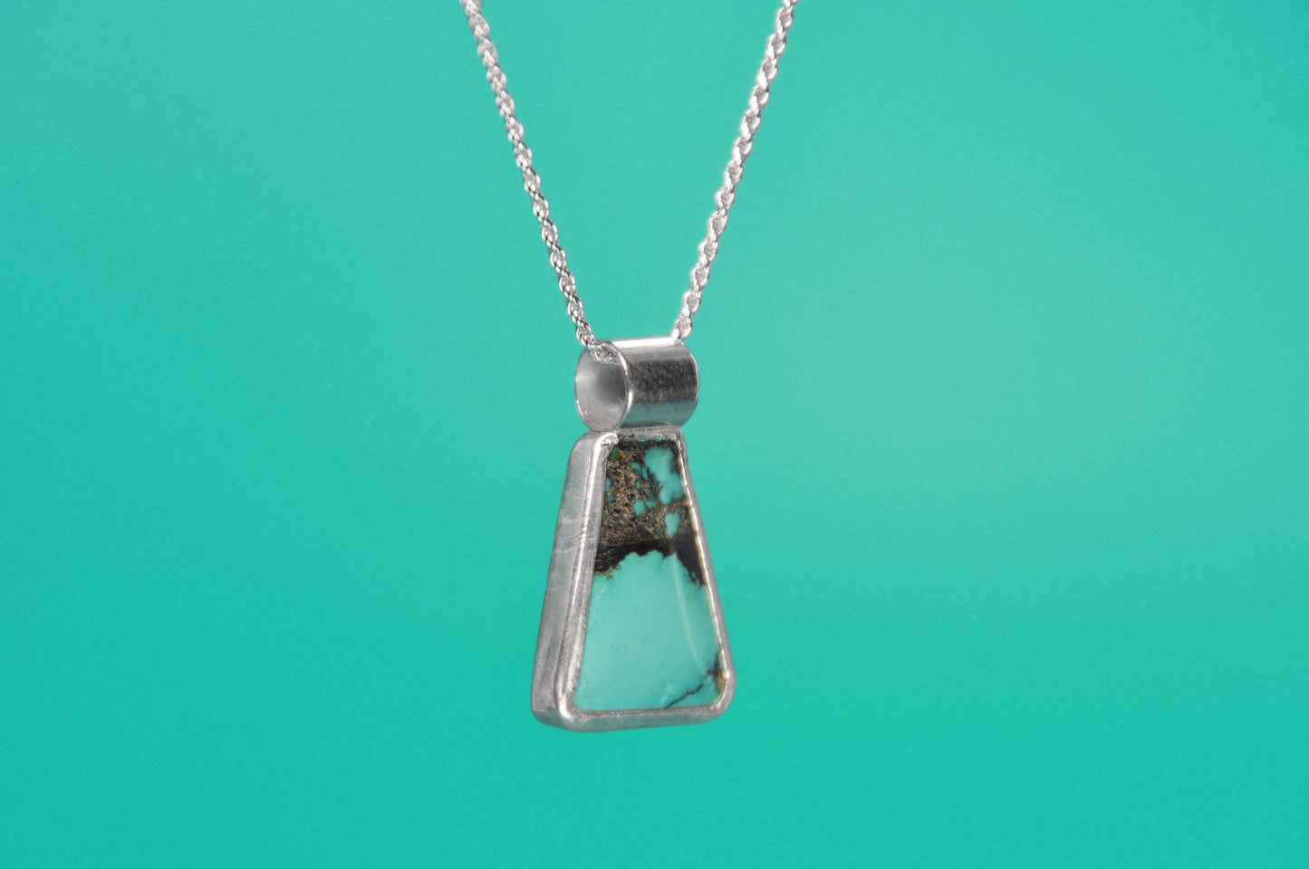 Turquoise Trapezoid Pendant Necklace