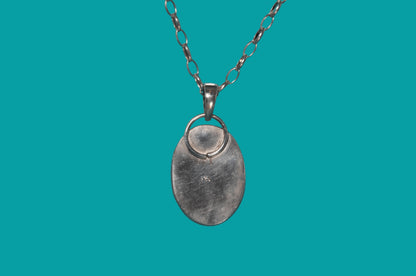 Turquoise Oval Sterling Silver Pendant Necklace