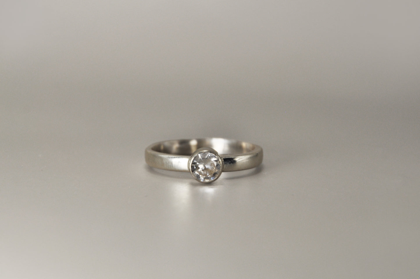 Lab White Sapphire Ring