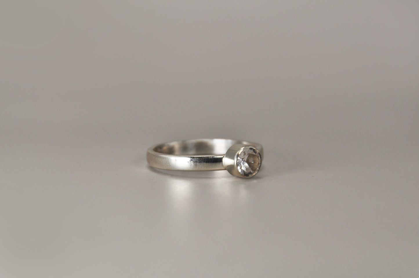 Lab White Sapphire Ring