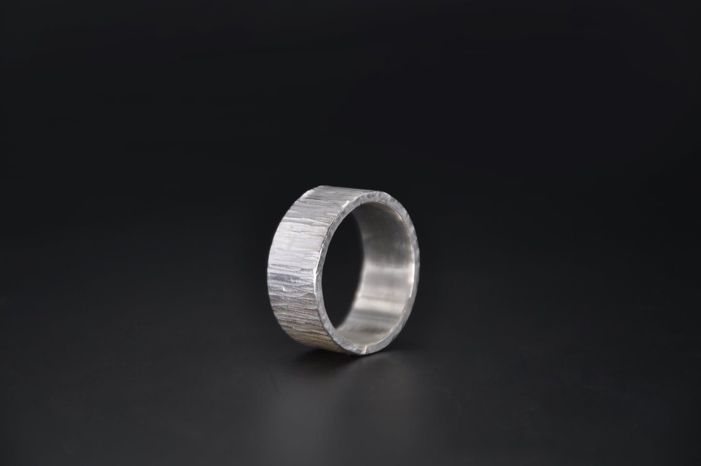 Wood Texture Wide Band Ring